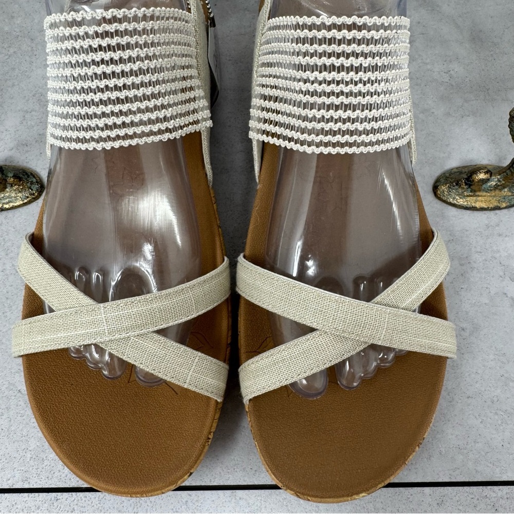 Skechers Beige Beverlee High Tea Sandals w/Comfortable Footbed Size 11 - Picture 4 of 11
